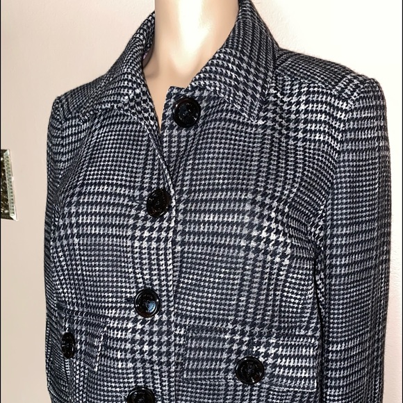 7 For All Mankind Plaid Tartan Tweed Crop Jacket M Y2K Old Money Quiet Luxury - Picture 7 of 8